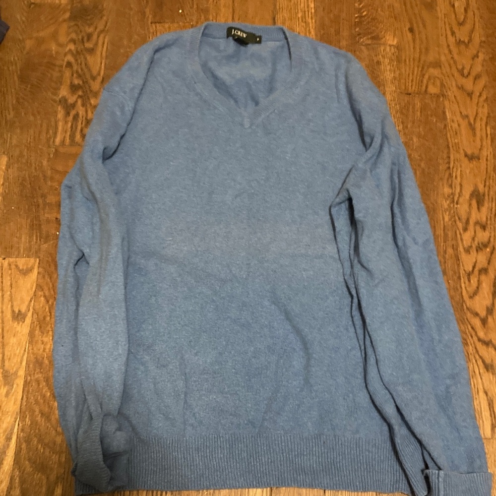 J. Crew Blue Men's V-Neck Sweater